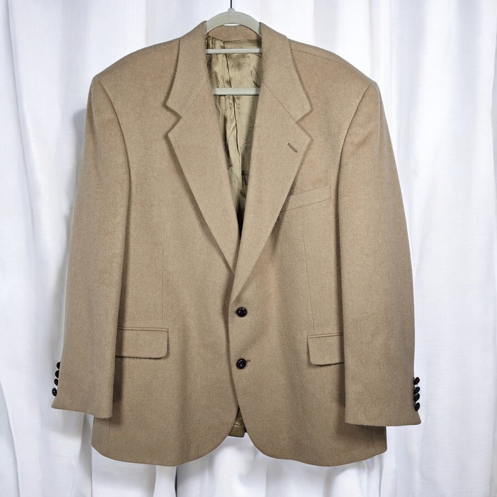 Tailors Row by Deansgate Mens‎ 100% Camel Hair Blazer Tan Size 46 Luxury Coat
